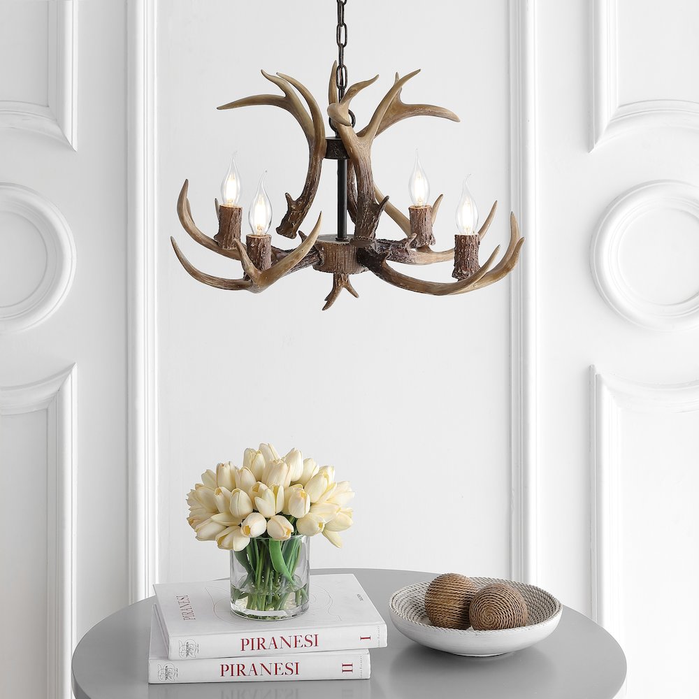 Eldora Adjustable Resin Antler Led Chandelier
