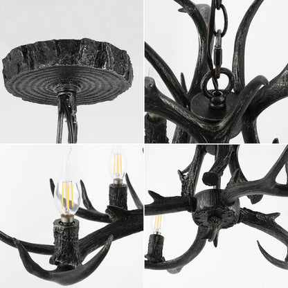 Eldora Adjustable Resin Antler 4-Light Led Chandelier