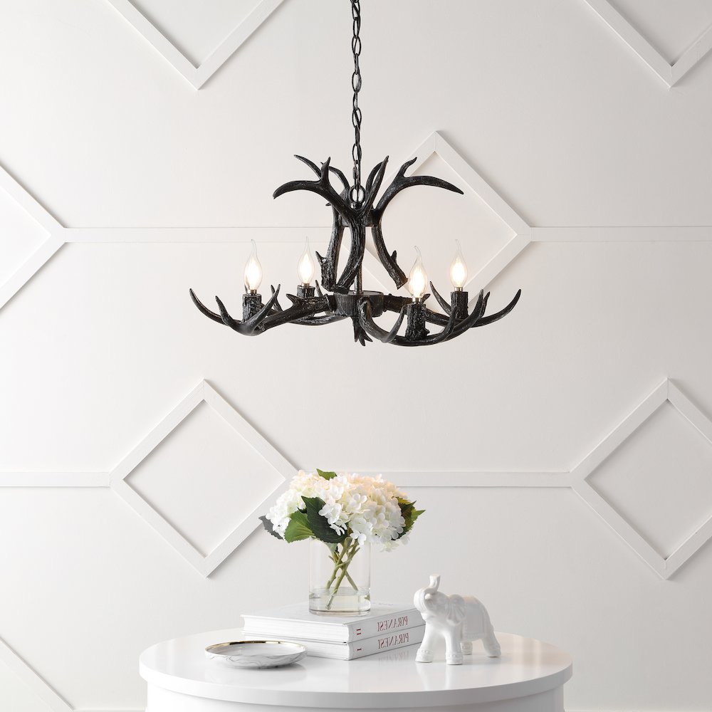 Eldora Adjustable Resin Antler 4-Light Led Chandelier