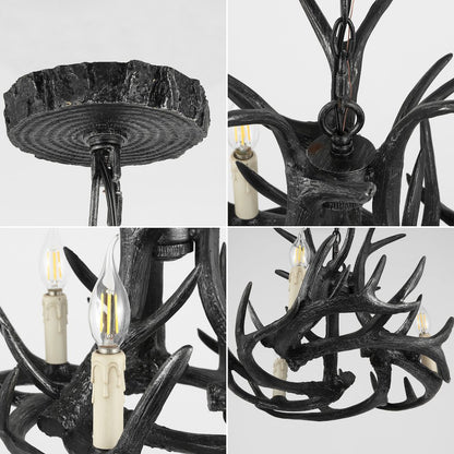Nelle Adjustable Resin Antler 3-Light Led Chandelier