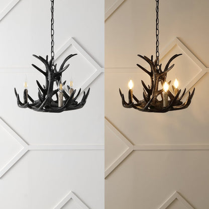 Nelle Adjustable Resin Antler 3-Light Led Chandelier