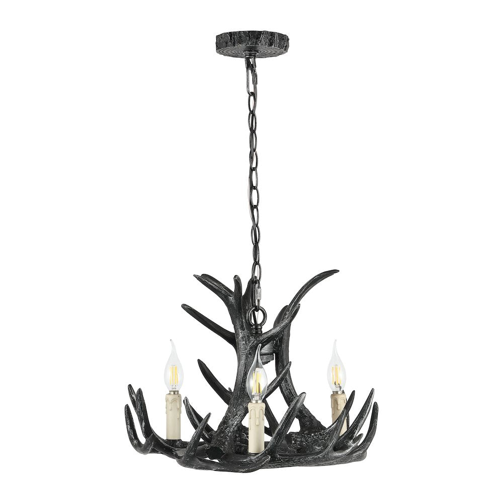 Nelle Adjustable Resin Antler 3-Light Led Chandelier