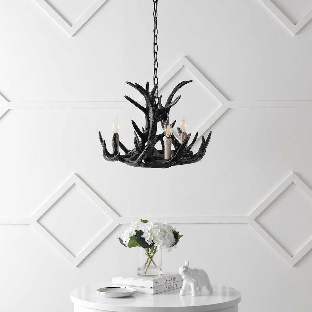 Nelle Adjustable Resin Antler 3-Light Led Chandelier