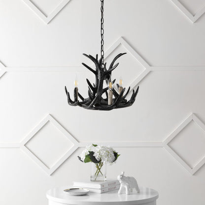 Nelle Adjustable Resin Antler 3-Light Led Chandelier