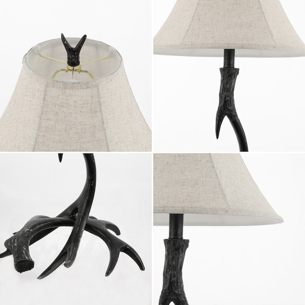 Antler Rustic Resin Led Table Lamp