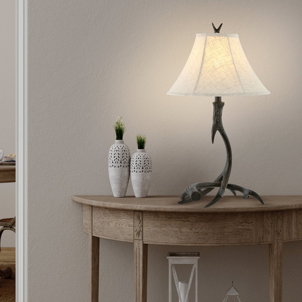 Antler Rustic Resin Led Table Lamp