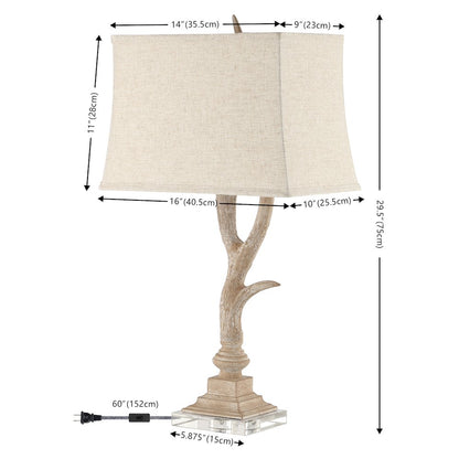 Antler Rustic Resin/Crystal Led Table Lamp