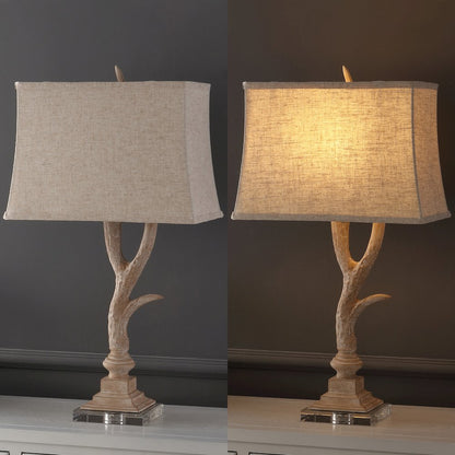 Antler Rustic Resin/Crystal Led Table Lamp