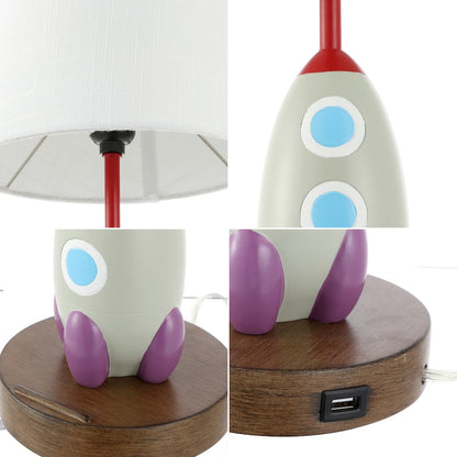 Houston Transitional Style Iron/Resin Rocket Led Kids' Table Lamp