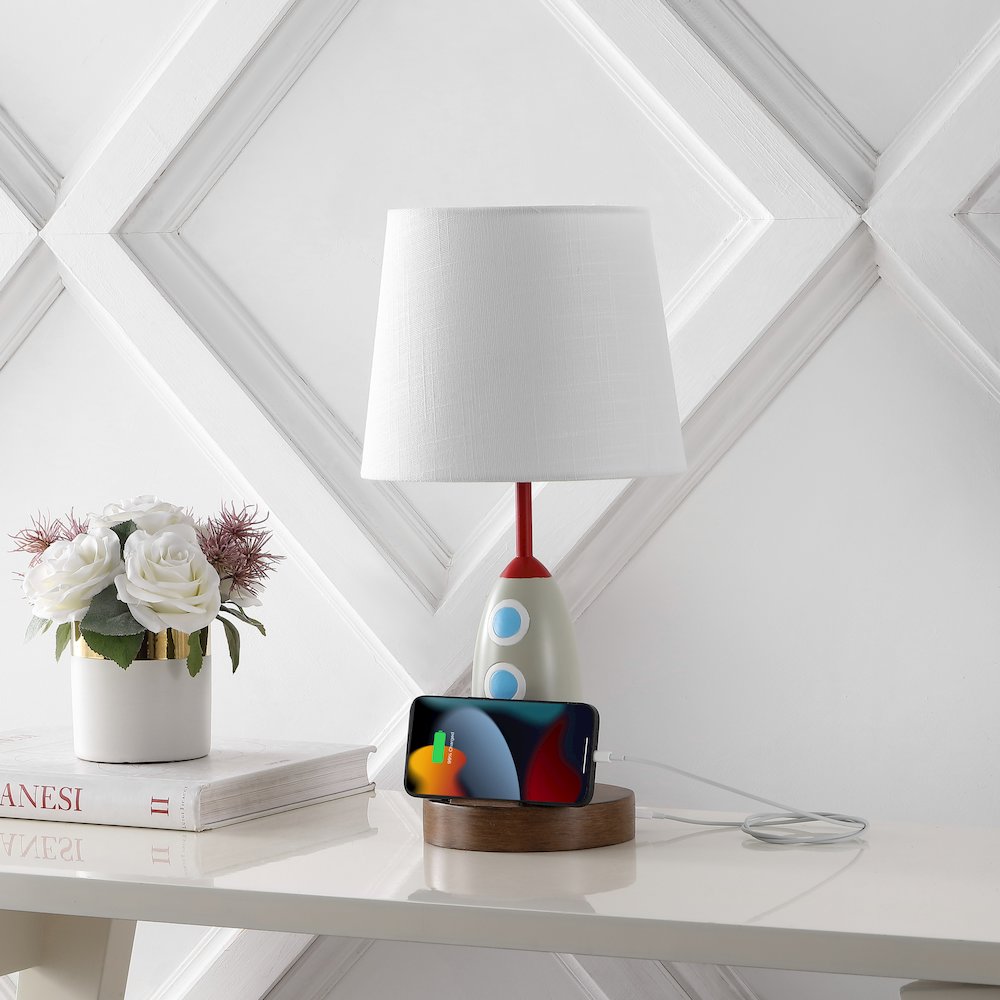 Houston Transitional Style Iron/Resin Rocket Led Kids' Table Lamp