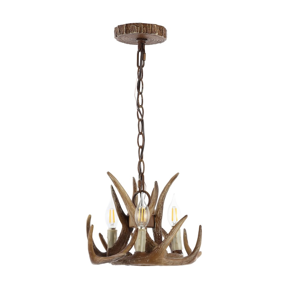 Nelle Adjustable Resin Antler 3-Light Led Chandelier