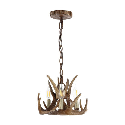 Nelle Adjustable Resin Antler 3-Light Led Chandelier