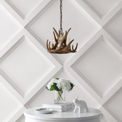 Nelle Adjustable Resin Antler 3-Light Led Chandelier
