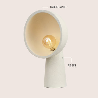 Claude Contemporary Minimalist Resin Half-Globe Column LED Table Lamp