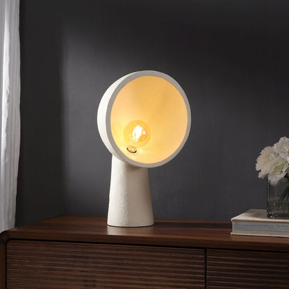 Claude Contemporary Minimalist Resin Half-Globe Column LED Table Lamp