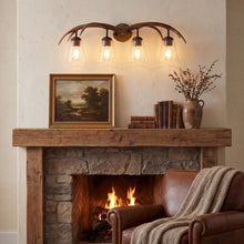 Wyatt 4-Light Resin/Seeded Glass Faux Antler LED Vanity Light
