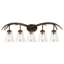 Wyatt 5-Light Resin/Seeded Glass Faux Antler LED Vanity Light