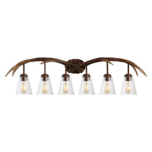 Wyatt 6-Light Resin/Seeded Glass Faux Antler LED Vanity Light