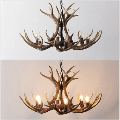 Eldora 6-Light Adjustable Resin Antler LED Chandelier