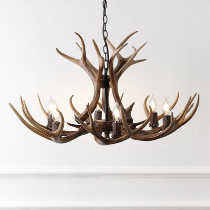 Eldora 6-Light Adjustable Resin Antler LED Chandelier
