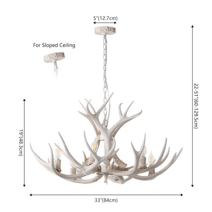 Eldora 6-Light Adjustable Resin Antler LED Chandelier