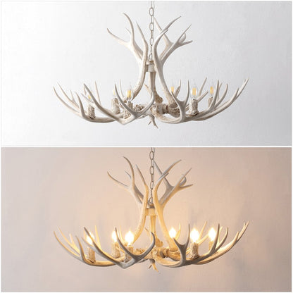 Eldora 6-Light Adjustable Resin Antler LED Chandelier