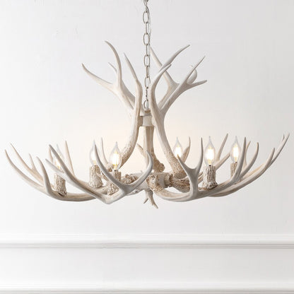 Eldora 6-Light Adjustable Resin Antler LED Chandelier