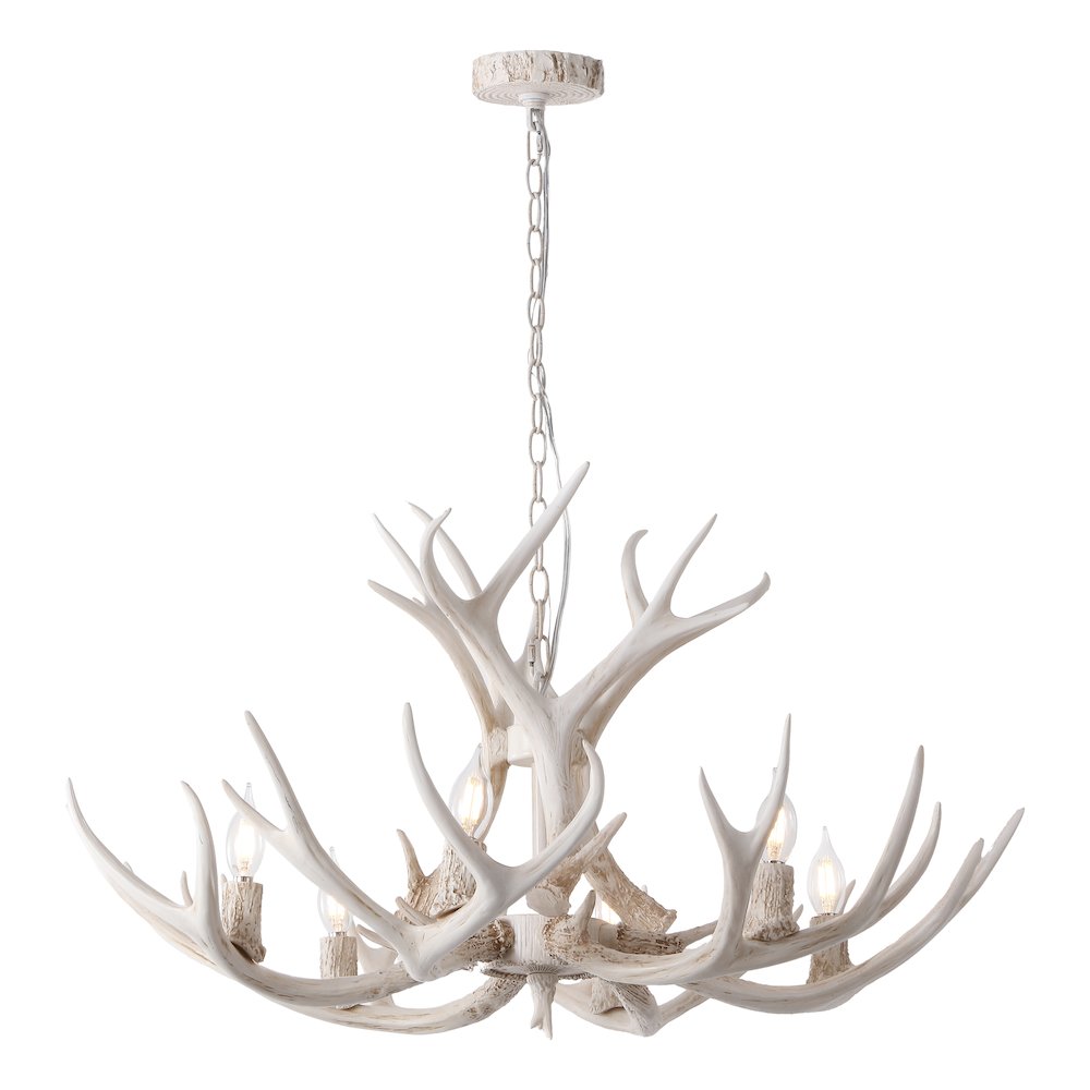 Eldora 6-Light Adjustable Resin Antler LED Chandelier
