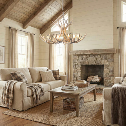 Eldora 6-Light Adjustable Resin Antler LED Chandelier