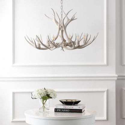 Eldora 6-Light Adjustable Resin Antler LED Chandelier