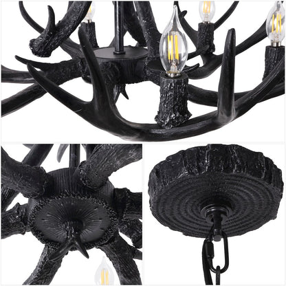 Eldora 6-Light Adjustable Resin Antler LED Chandelier