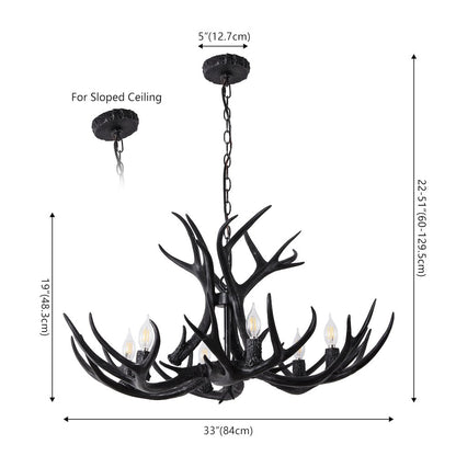 Eldora 6-Light Adjustable Resin Antler LED Chandelier