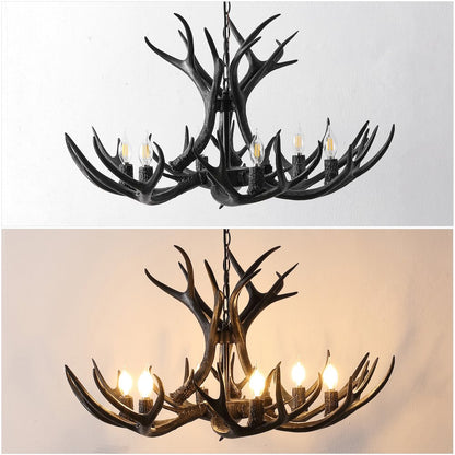 Eldora 6-Light Adjustable Resin Antler LED Chandelier