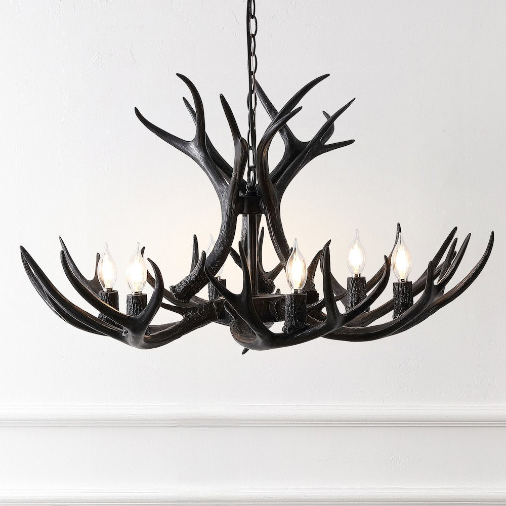Eldora 6-Light Adjustable Resin Antler LED Chandelier