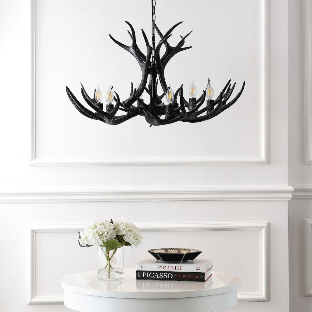 Eldora 6-Light Adjustable Resin Antler LED Chandelier