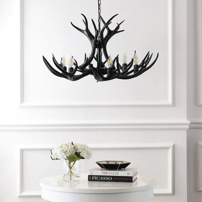 Eldora 6-Light Adjustable Resin Antler LED Chandelier