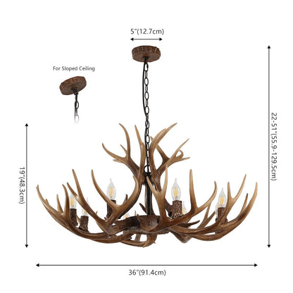 Eldora 8-Light Adjustable Resin Antler LED Chandelier