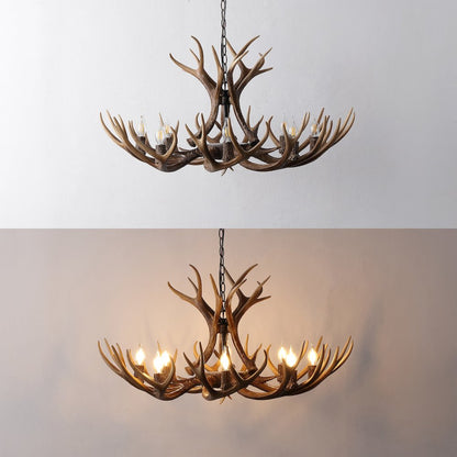 Eldora 8-Light Adjustable Resin Antler LED Chandelier