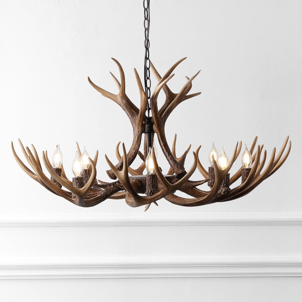 Eldora 8-Light Adjustable Resin Antler LED Chandelier