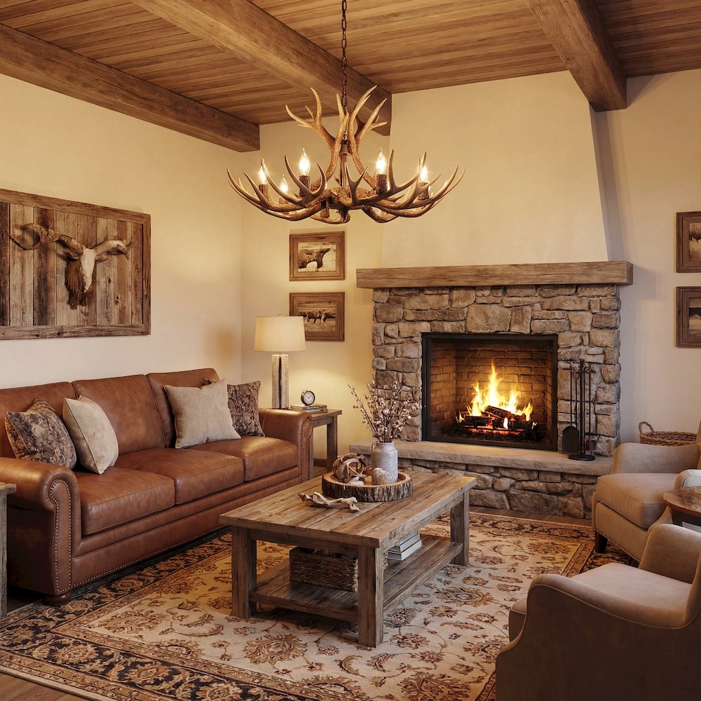 Eldora 8-Light Adjustable Resin Antler LED Chandelier