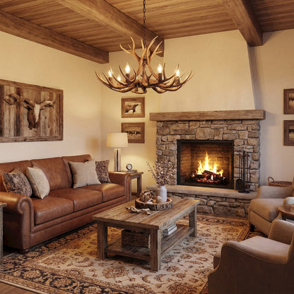 Eldora 8-Light Adjustable Resin Antler LED Chandelier