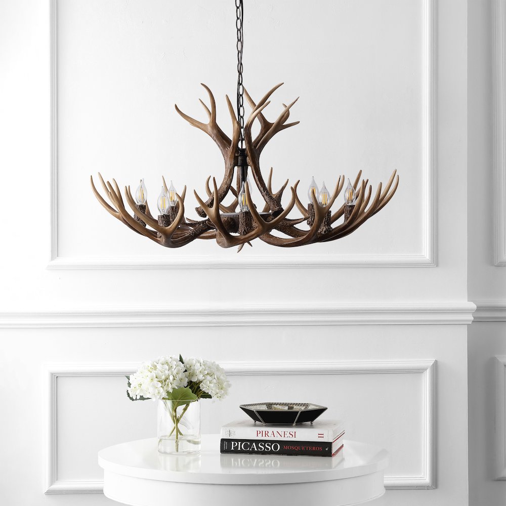 Eldora 8-Light Adjustable Resin Antler LED Chandelier