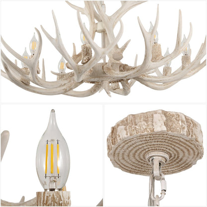 Eldora 8-Light Adjustable Resin Antler LED Chandelier