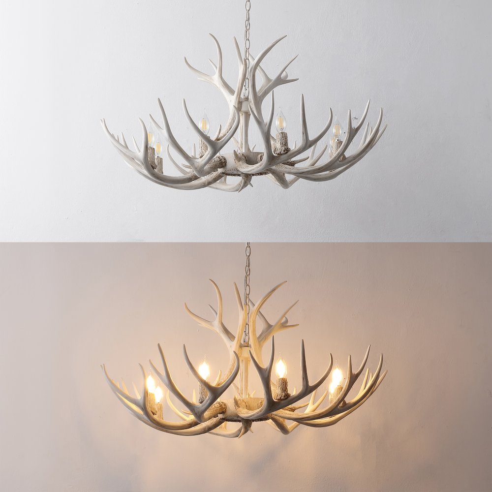 Eldora 8-Light Adjustable Resin Antler LED Chandelier