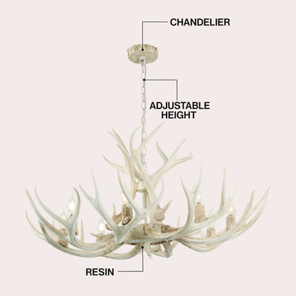 Eldora 8-Light Adjustable Resin Antler LED Chandelier