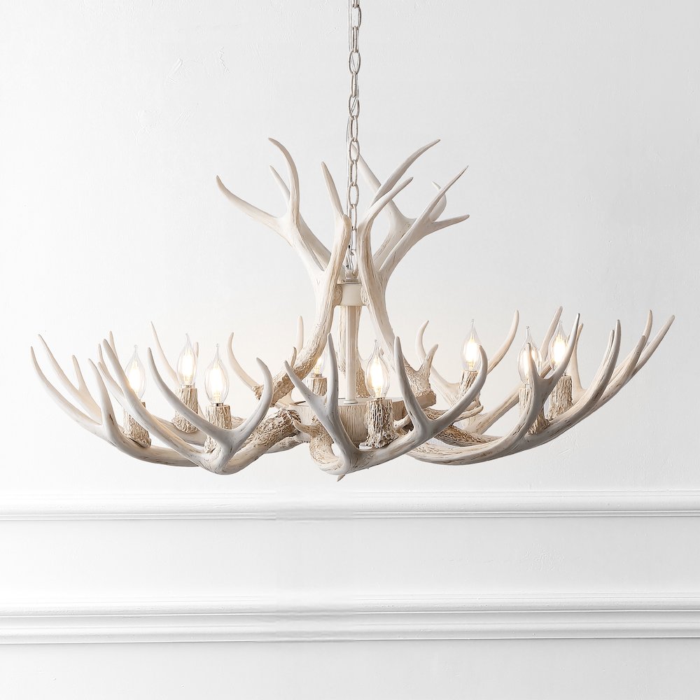 Eldora 8-Light Adjustable Resin Antler LED Chandelier