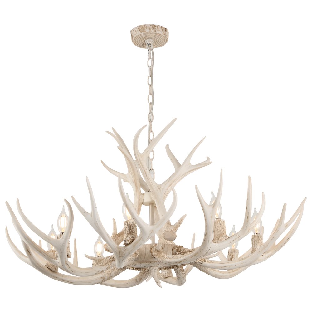 Eldora 8-Light Adjustable Resin Antler LED Chandelier