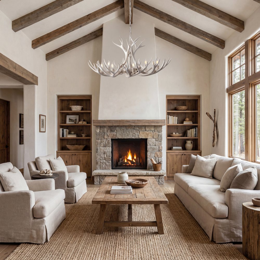 Eldora 8-Light Adjustable Resin Antler LED Chandelier