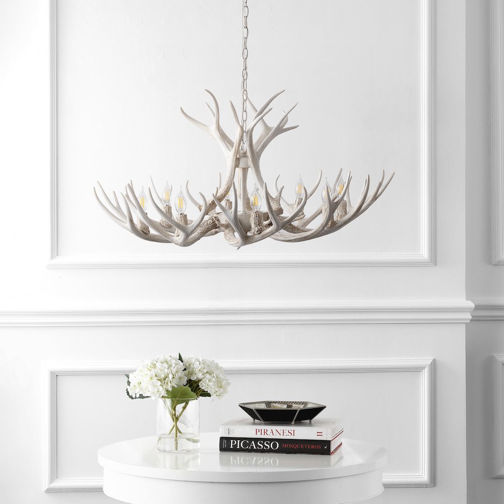Eldora 8-Light Adjustable Resin Antler LED Chandelier