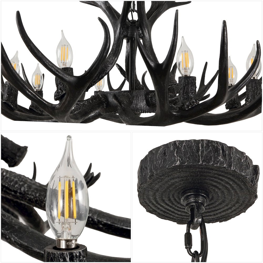 Eldora 8-Light Adjustable Resin Antler LED Chandelier